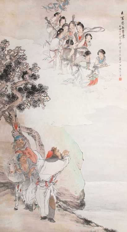 沈心海 丁未（1907）年作 大富贵亦寿考 立轴